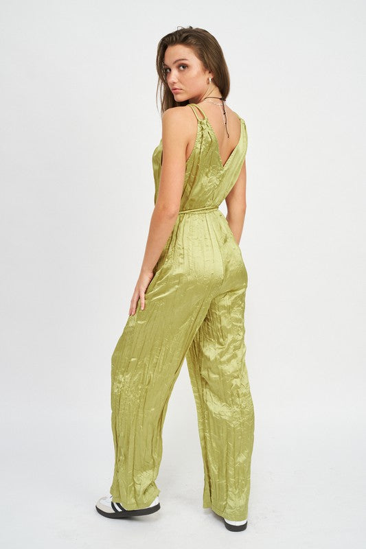 Pleated Wide Leg Jumpsuit