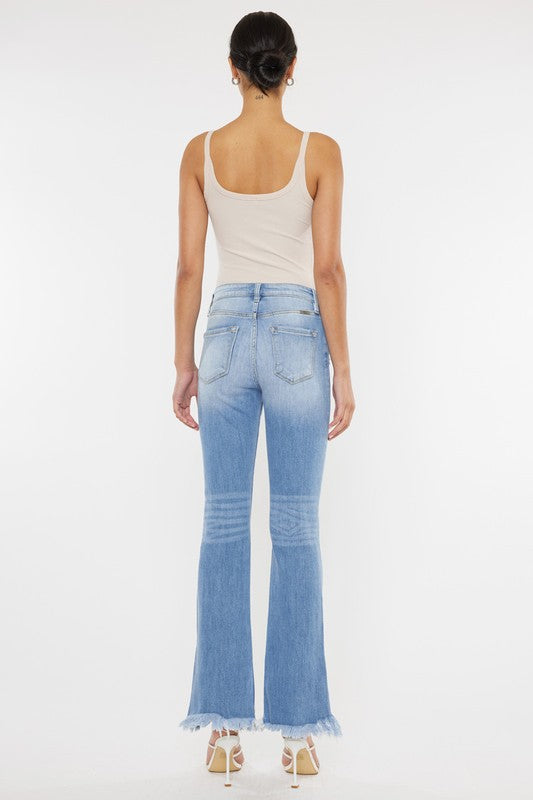 Kan Can USA High Rise Leg Distress Bootcut Jeans