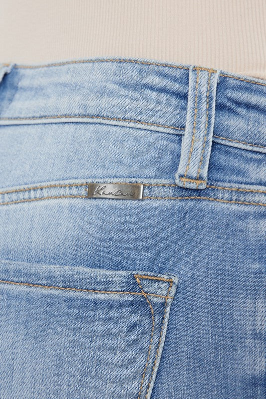 Kan Can USA High Rise Leg Distress Bootcut Jeans