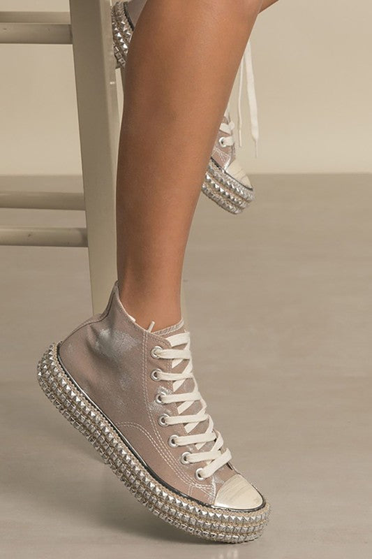 Chantel High Top Stud Sneakers