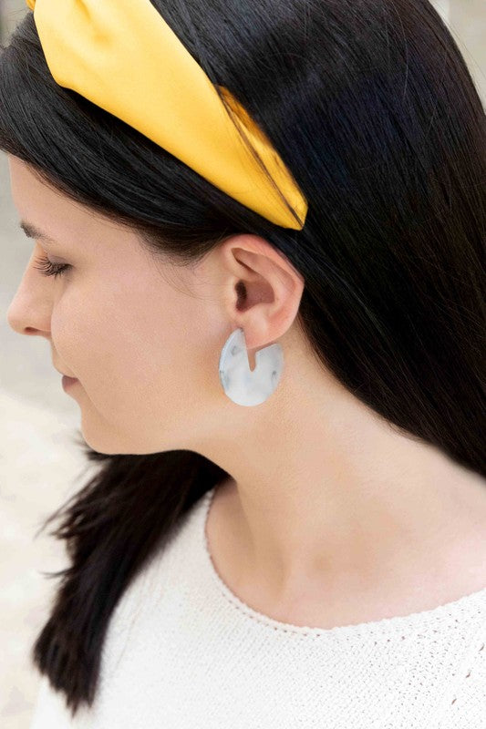 Marble Half Hoop Earrings