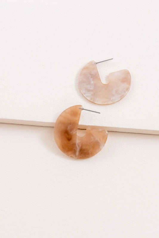 Marble Half Hoop Earrings