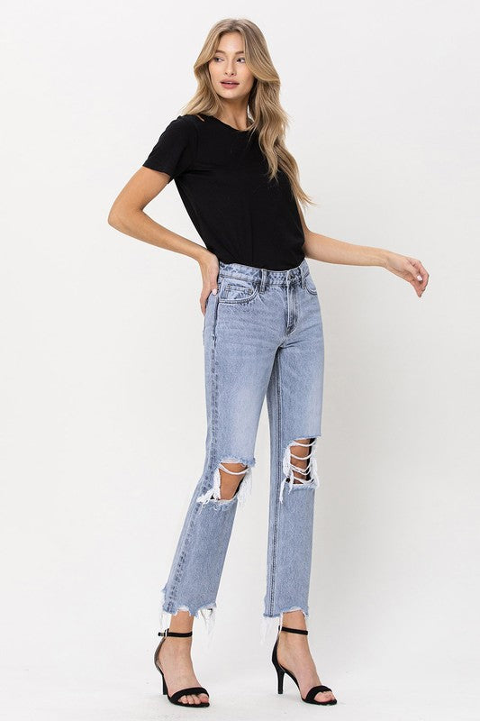 VERVET by Flying Monkey Super High Rise 90's Straight Crop Jeans