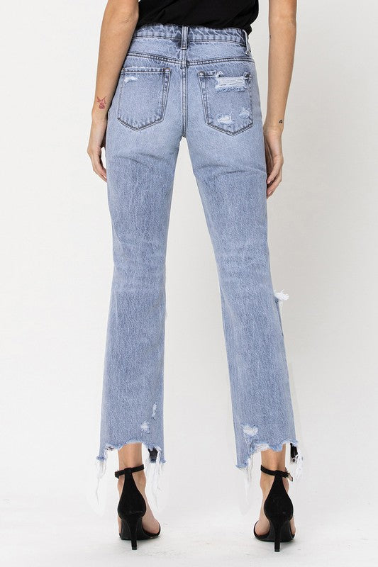 VERVET by Flying Monkey Super High Rise 90's Straight Crop Jeans