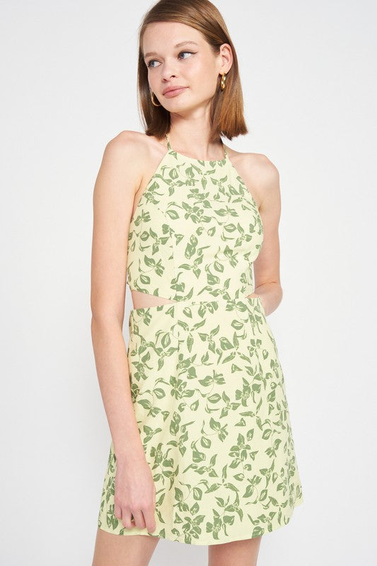 Halter Neck Floral Mini Dress The Daisy Collective Halter Neck Floral Mini Dress The Daisy Collective