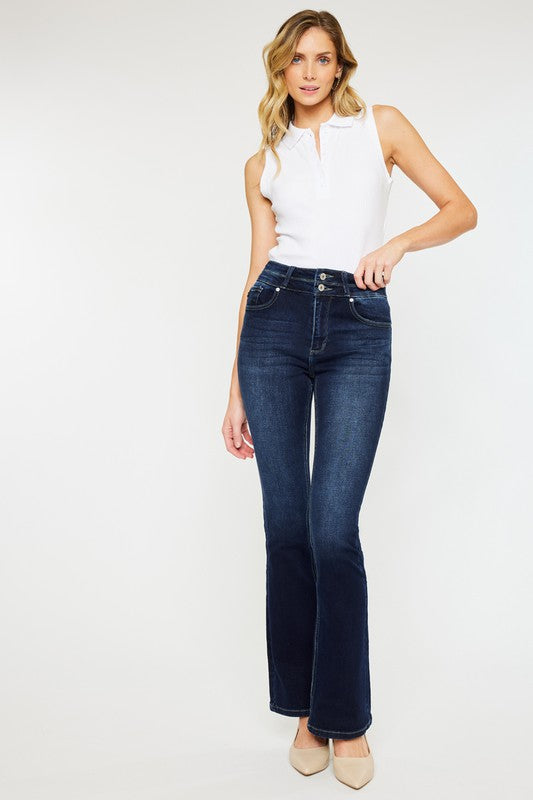 Kan Can USA High Rise Wide Waistband Skinny Bootcut