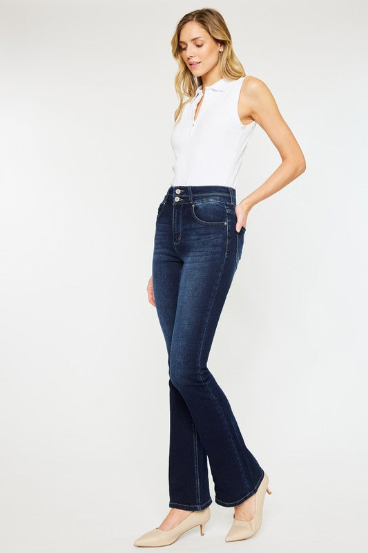 Kan Can USA High Rise Wide Waistband Skinny Bootcut