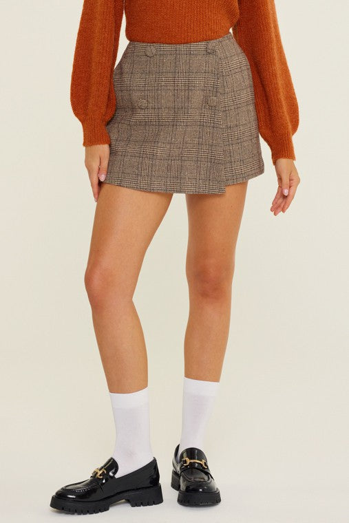 Plaid Wrap Skort