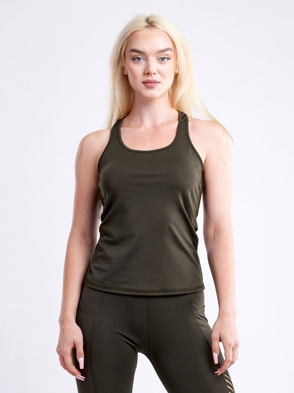 Sports Tank Top with Side Mesh Panels
