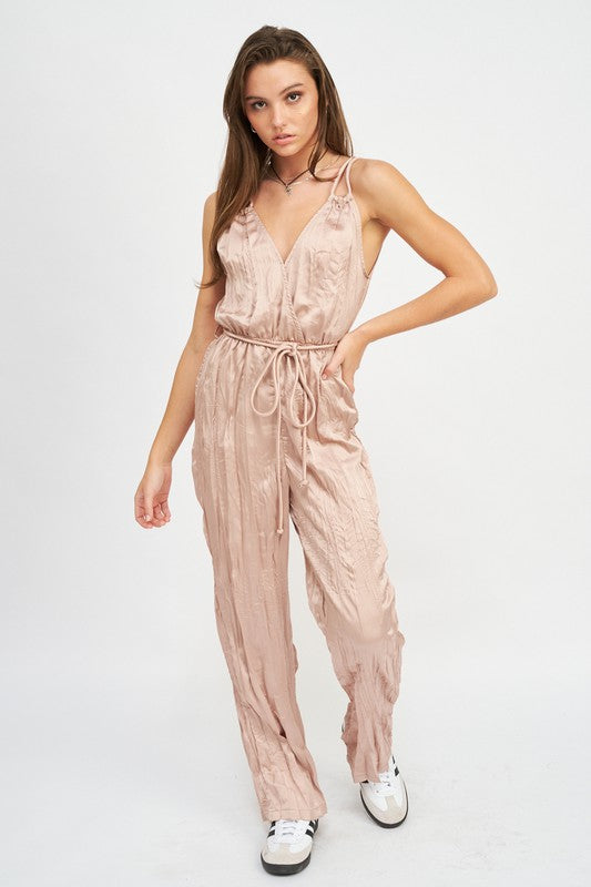 Pleated Wide Leg Jumpsuit