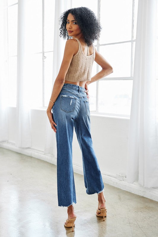 Kan Can USA High Rise Slim Wide Leg Jeans