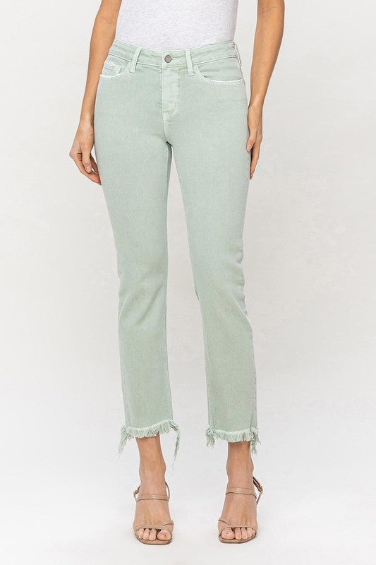 VERVET by Flying Monkey Mid Rise Crop Straight Jeans