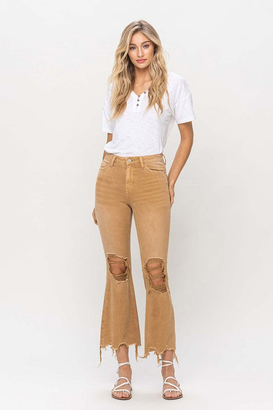 VERVET by Flying Monkey Vintage High Rise Distressed Flare Jeans