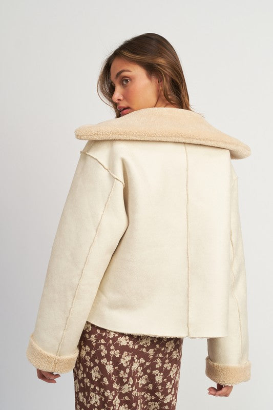 Reversible Fur Cropped Coat