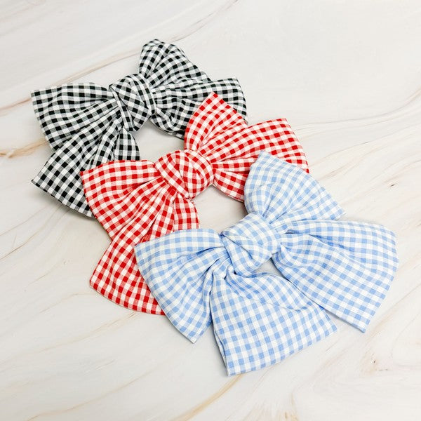 Gingham Bow Pretty Bow Hair Clip