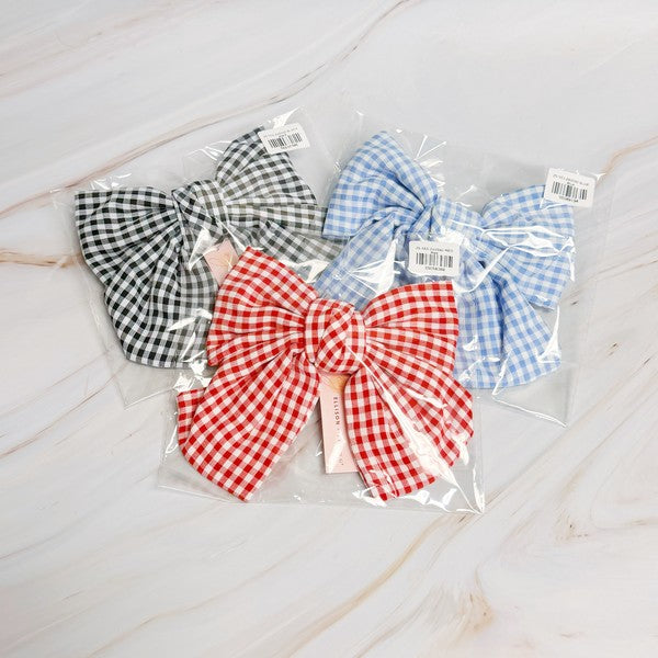 Gingham Bow Pretty Bow Hair Clip