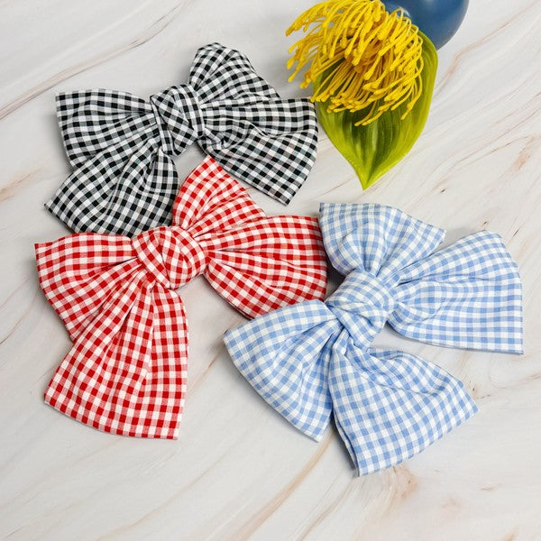 Gingham Bow Pretty Bow Hair Clip