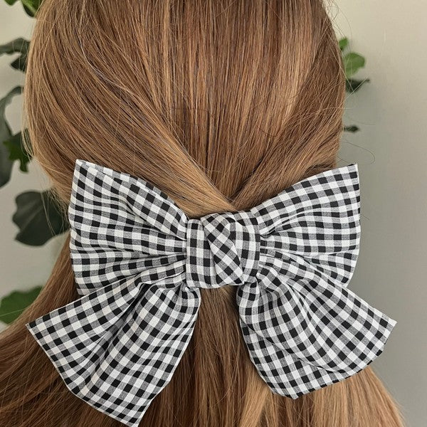 Gingham Bow Pretty Bow Hair Clip