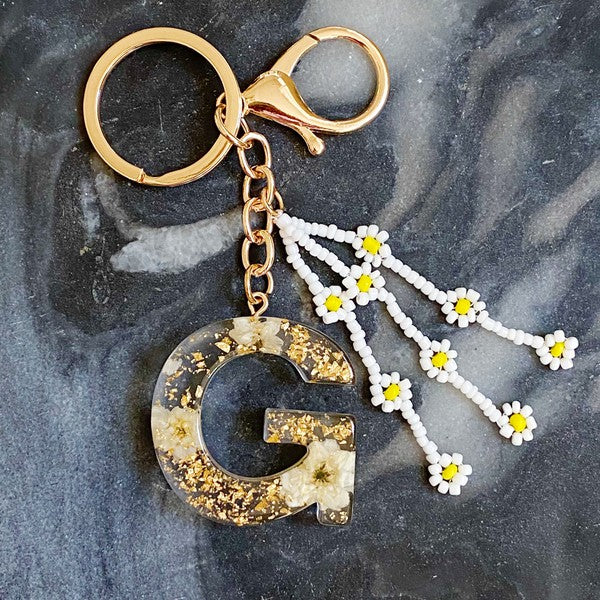 Baby Daisy Initial Key Chain