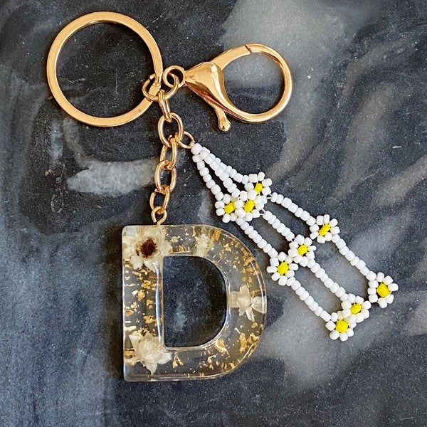 Baby Daisy Initial Key Chain