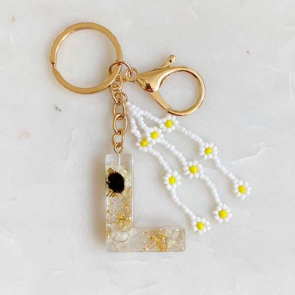 Baby Daisy Initial Key Chain