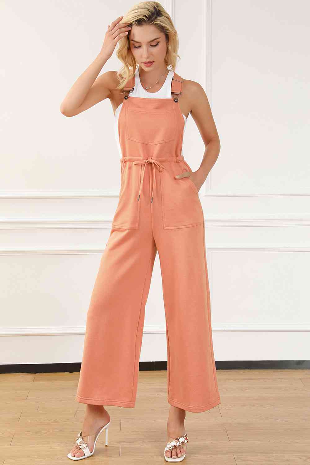 Drawstring Overalls with Pockets
