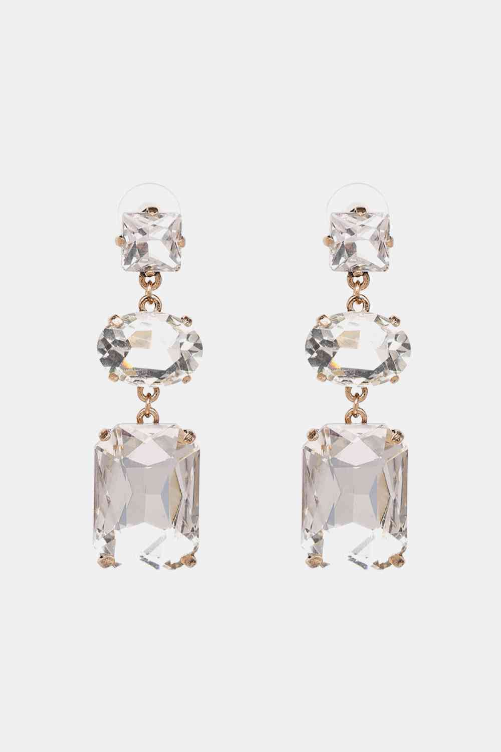 Geometrical Shape Glass Dangle Earrings