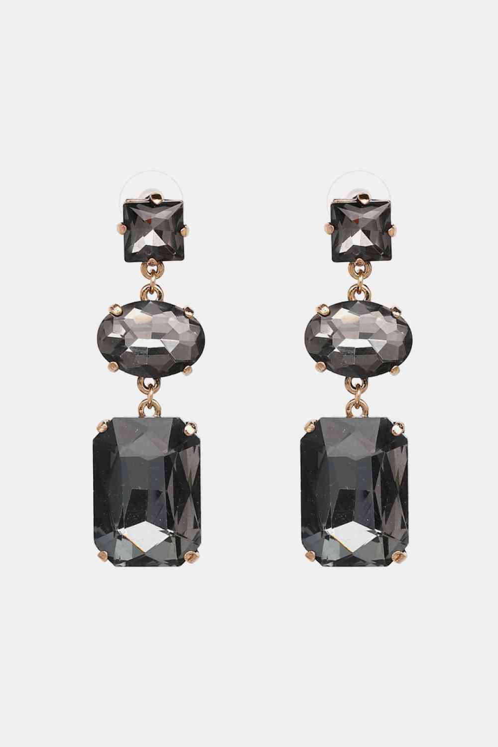 Geometrical Shape Glass Dangle Earrings